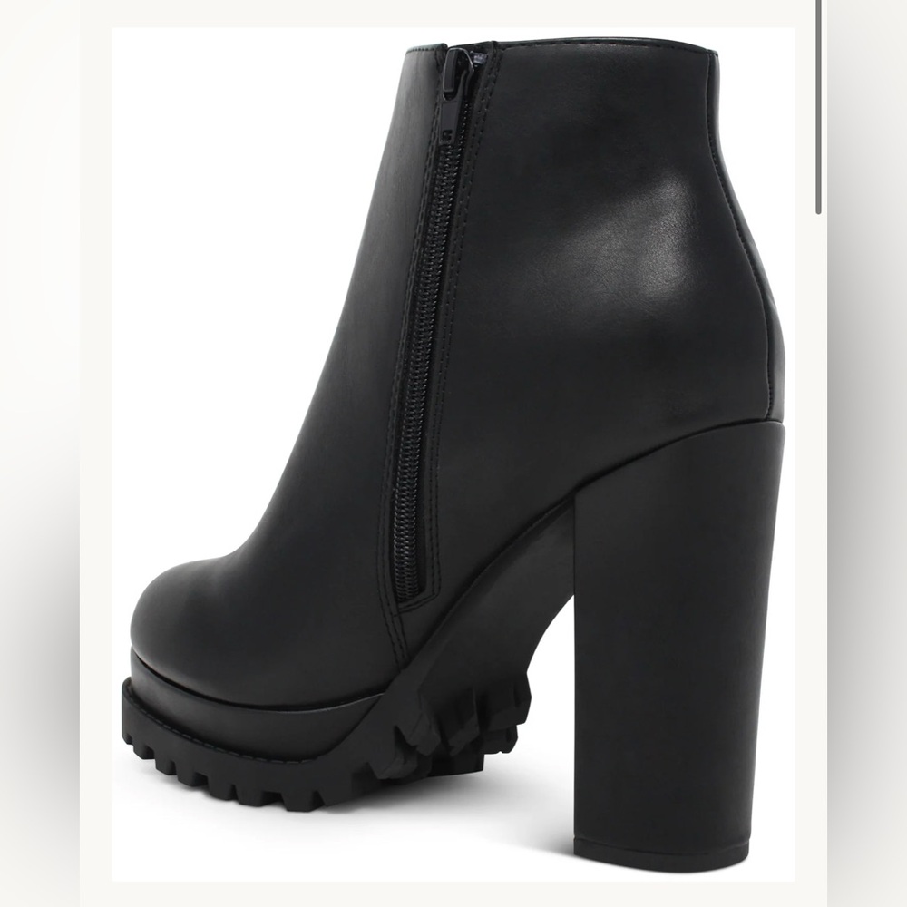 NWT Women's Black Platform Chunky Block Heel Ankle Boots Punk Grunge Size 8 - Picture 5 of 7